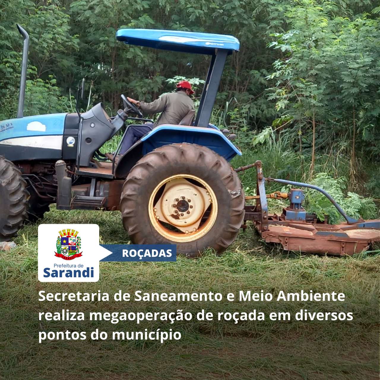 Secretaria de Saneamento e Meio Ambiente realiza megaoperação de roçada em diversos pontos do município